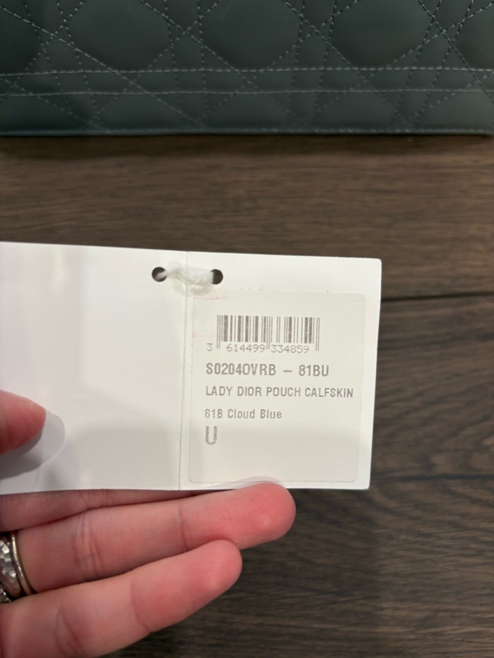 Authentic Lady Dior Calfskin Pouch in Cloud Blue (EXCELLENT, LIKE NEW CONDITION) - Picture 15 of 15